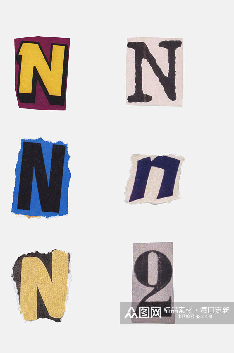 NNN2字母数字免抠素材素材