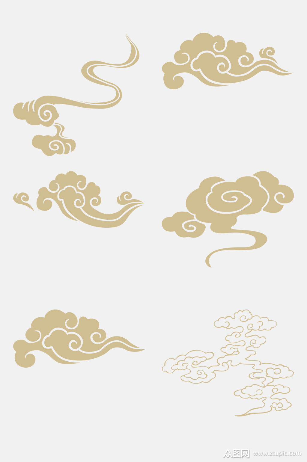 精美大气时尚古风祥云免抠素材素材