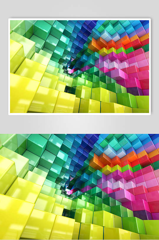 彩色时尚几何立体图片