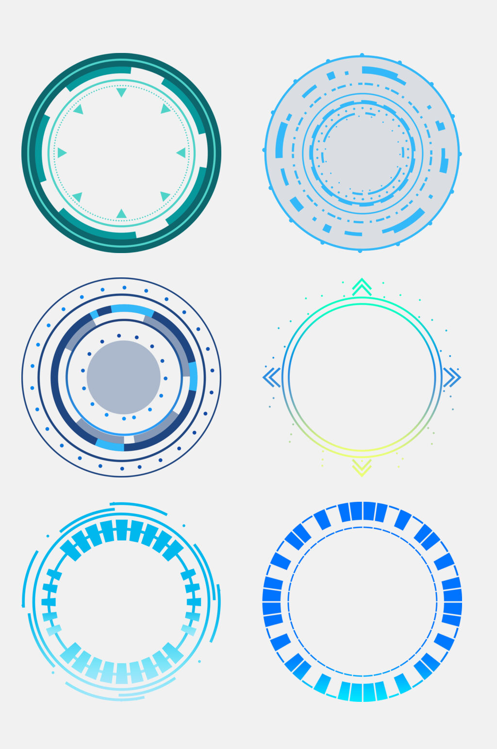 时尚圆形科技科幻边框免抠素材