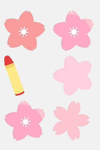 粉色花朵卡通儿童图案免抠素材