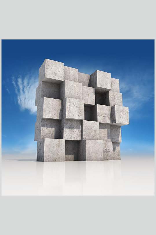 交错叠加几何立体图片