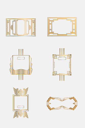 唯美盖茨比花纹框免抠素材
