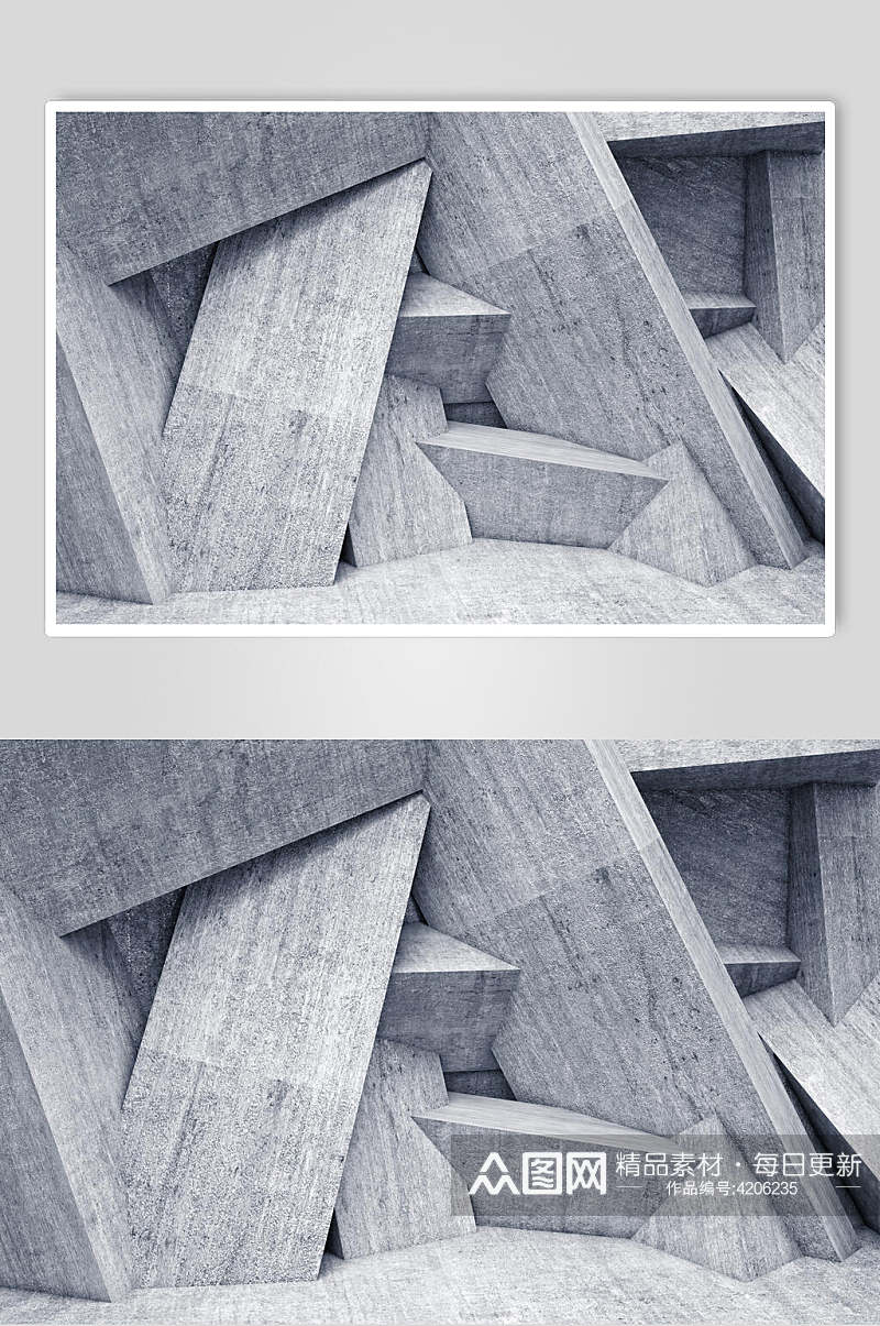 灰色大理石几何立体图片素材