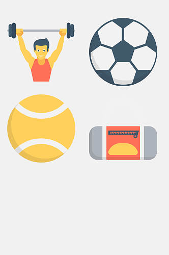 大气足球健身运动类图标免抠素材