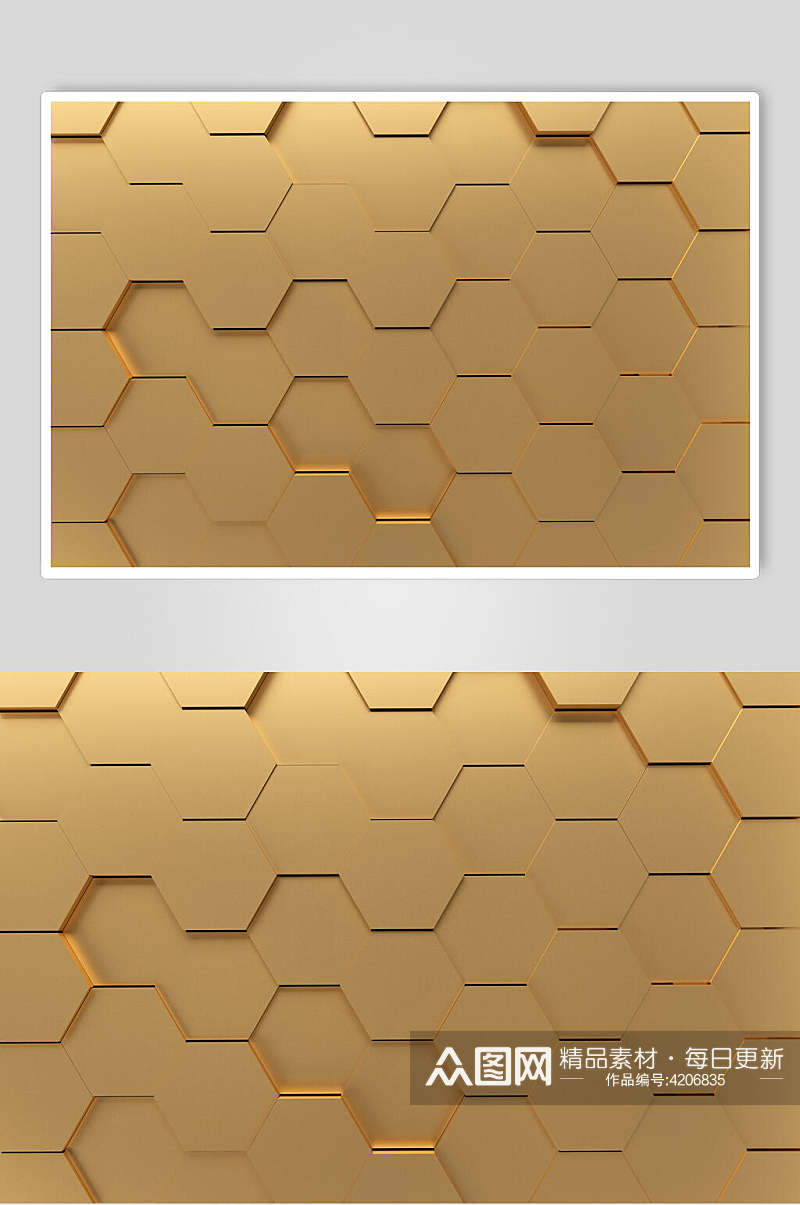 金色多边形几何立体摄影图片素材