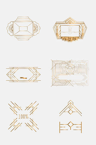 大气100盖茨比花纹框免抠素材