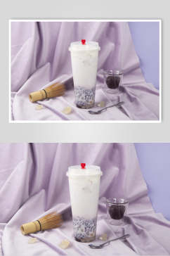 紫色大气奶茶果汁甜品图片