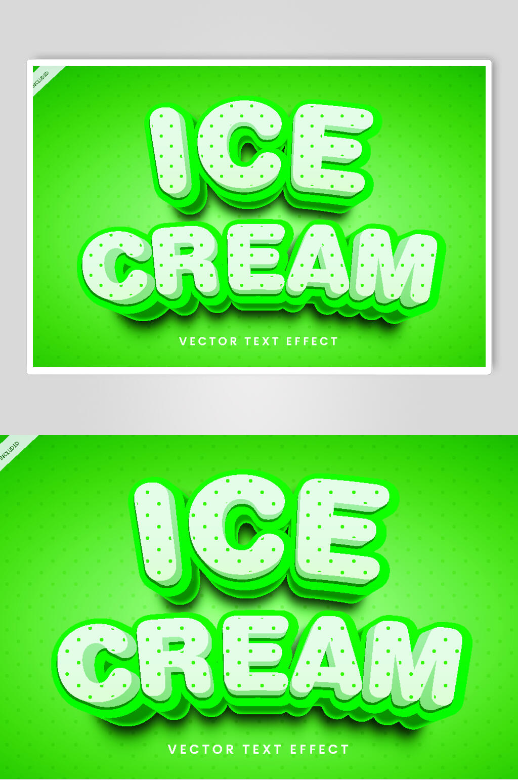 冰淇淋立体艺术字素材
