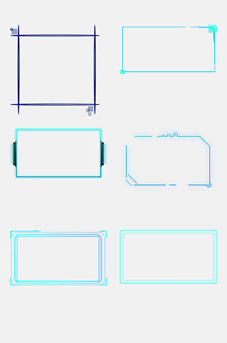 极简方形科技感边框免抠素材