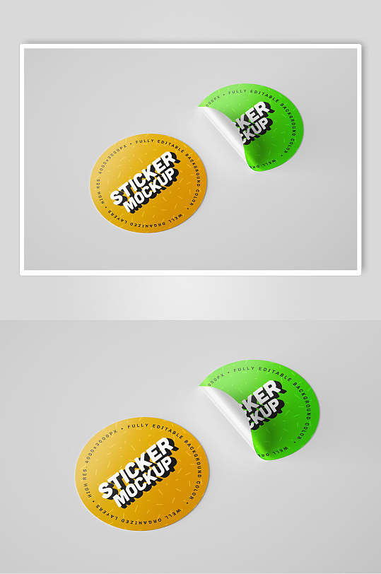 不干胶贴纸样机图片-不干胶贴纸样机设计素材-不干胶贴纸样机模板下载