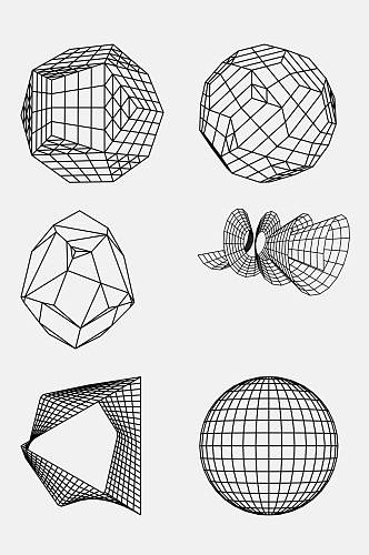 创意地球几何网格透视空间免抠素材