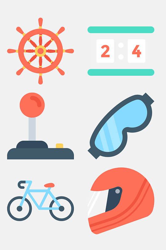 创意自行车运动类图标免抠素材