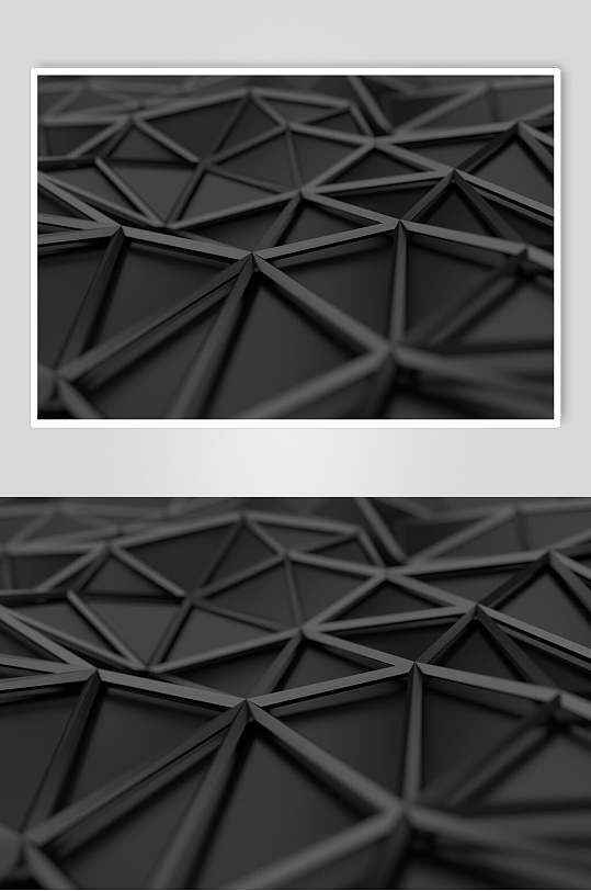 黑色三角形几何立体图片