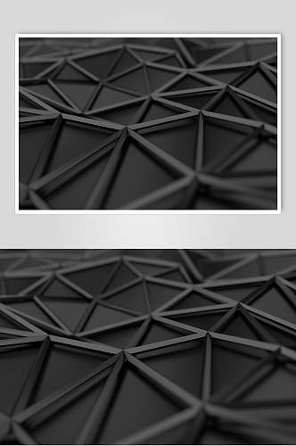 黑色三角形几何立体图片
