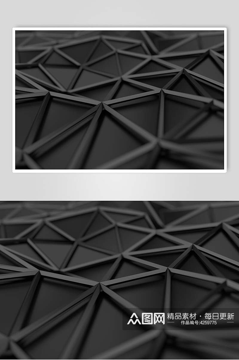 黑色三角形几何立体图片素材