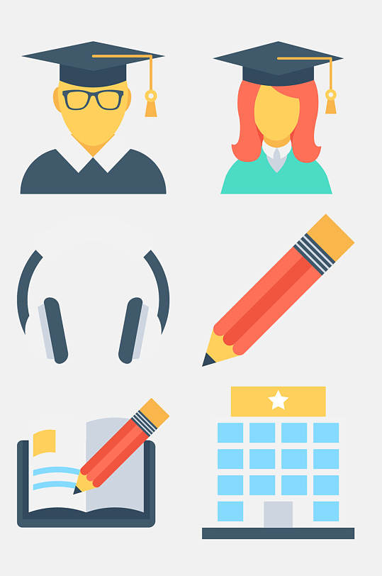 铅笔方格蓝教育类图标免抠素材