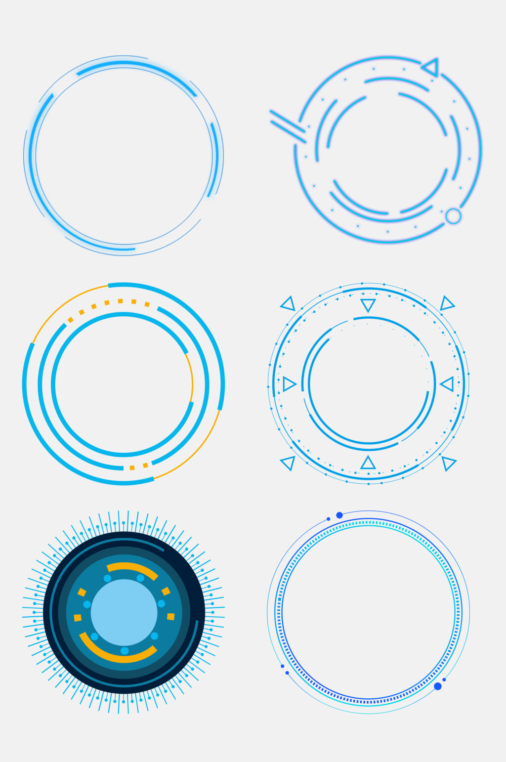 创意圆形科技科幻边框免抠素材