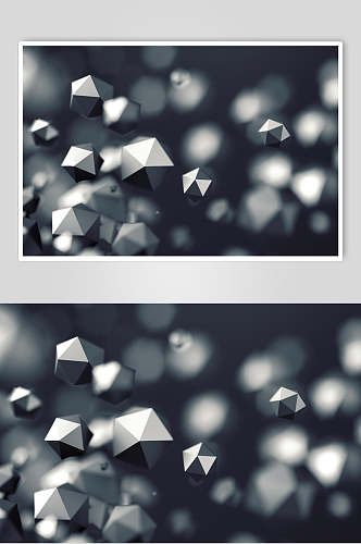 灰色悬浮几何立体图片