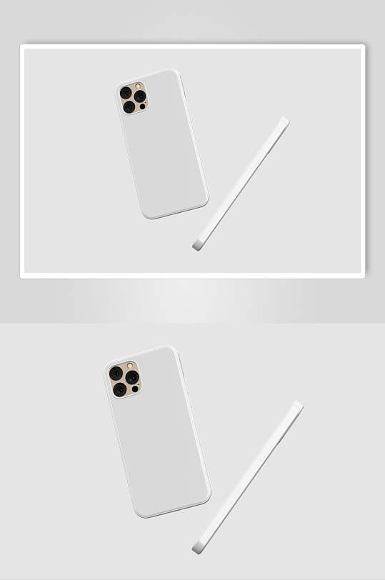 白色唯美手机壳贴图样机