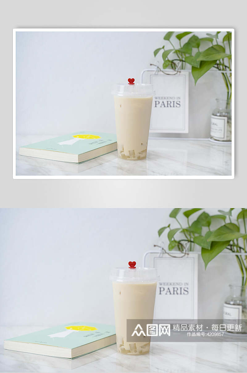清新美味奶茶果汁甜品高清图片素材