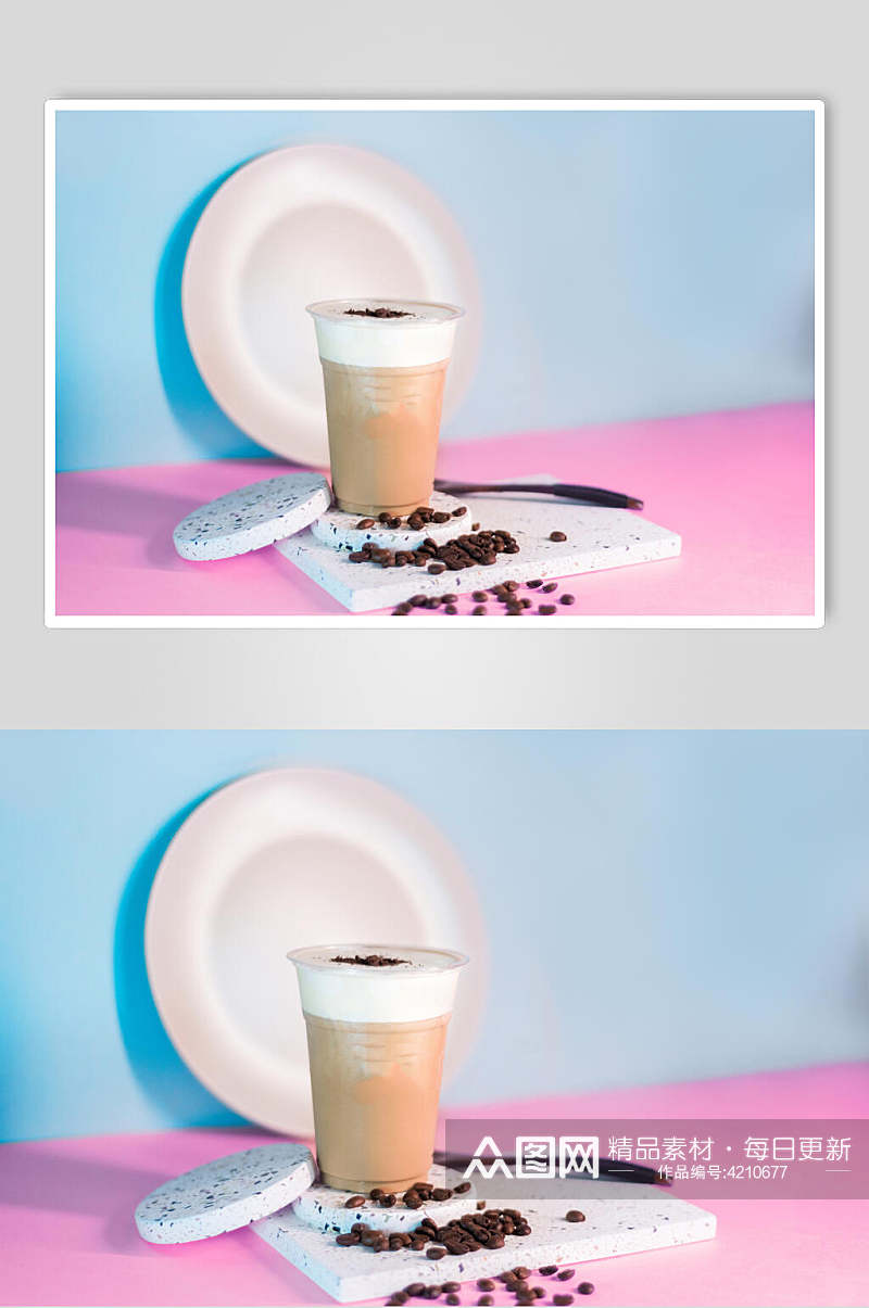 清新奶盖奶茶果汁甜品餐饮图片素材