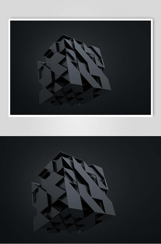 灰色创意几何立体图片