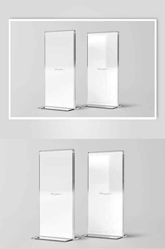 长方形立体阴影灰展架贴图样机-众图网