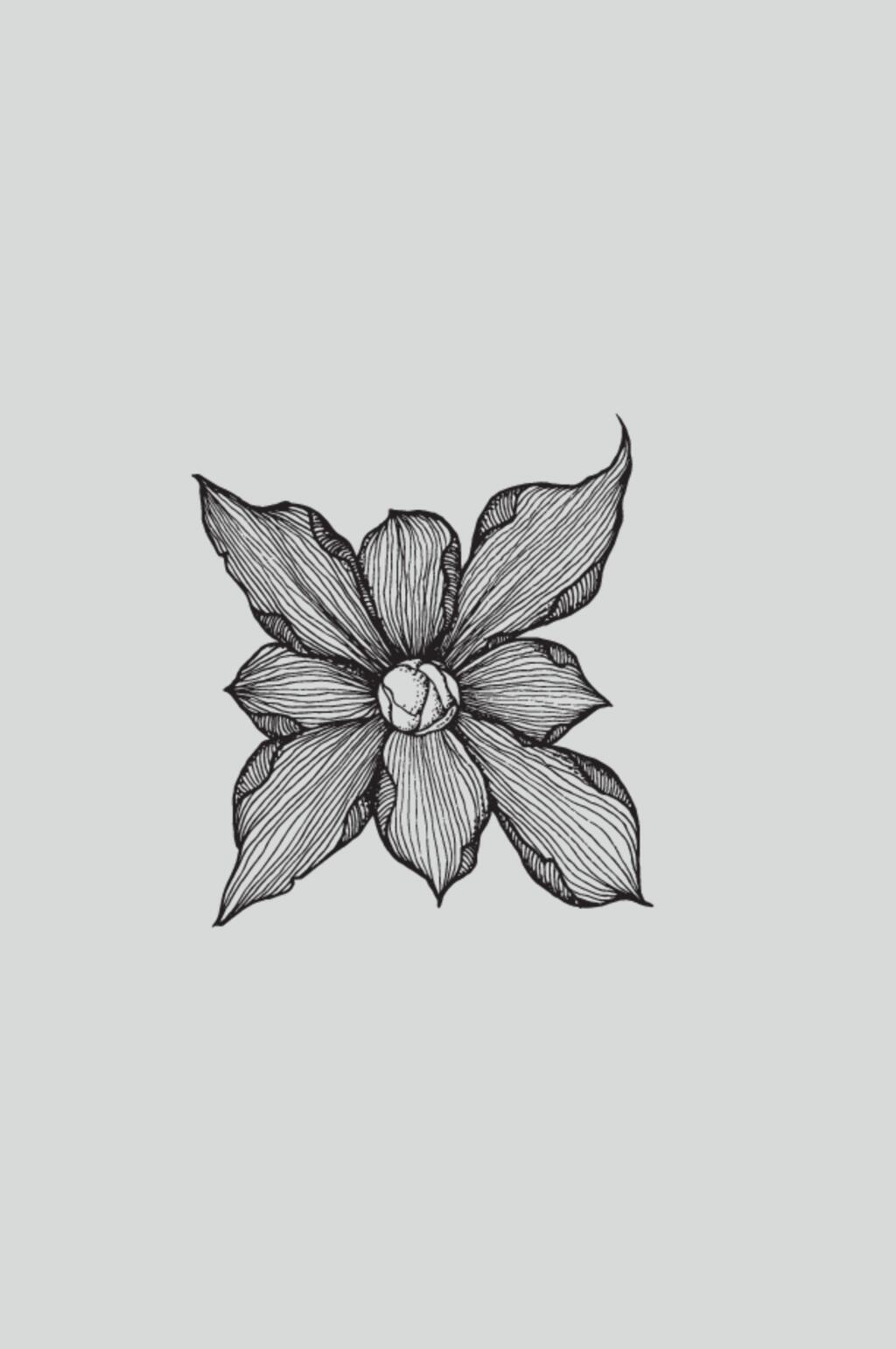 条纹花卉简笔画素材素材