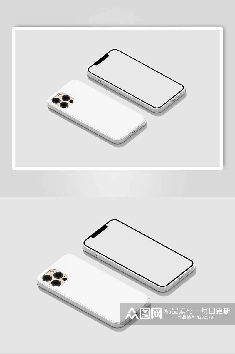 白色简约创意手机壳贴图样机素材