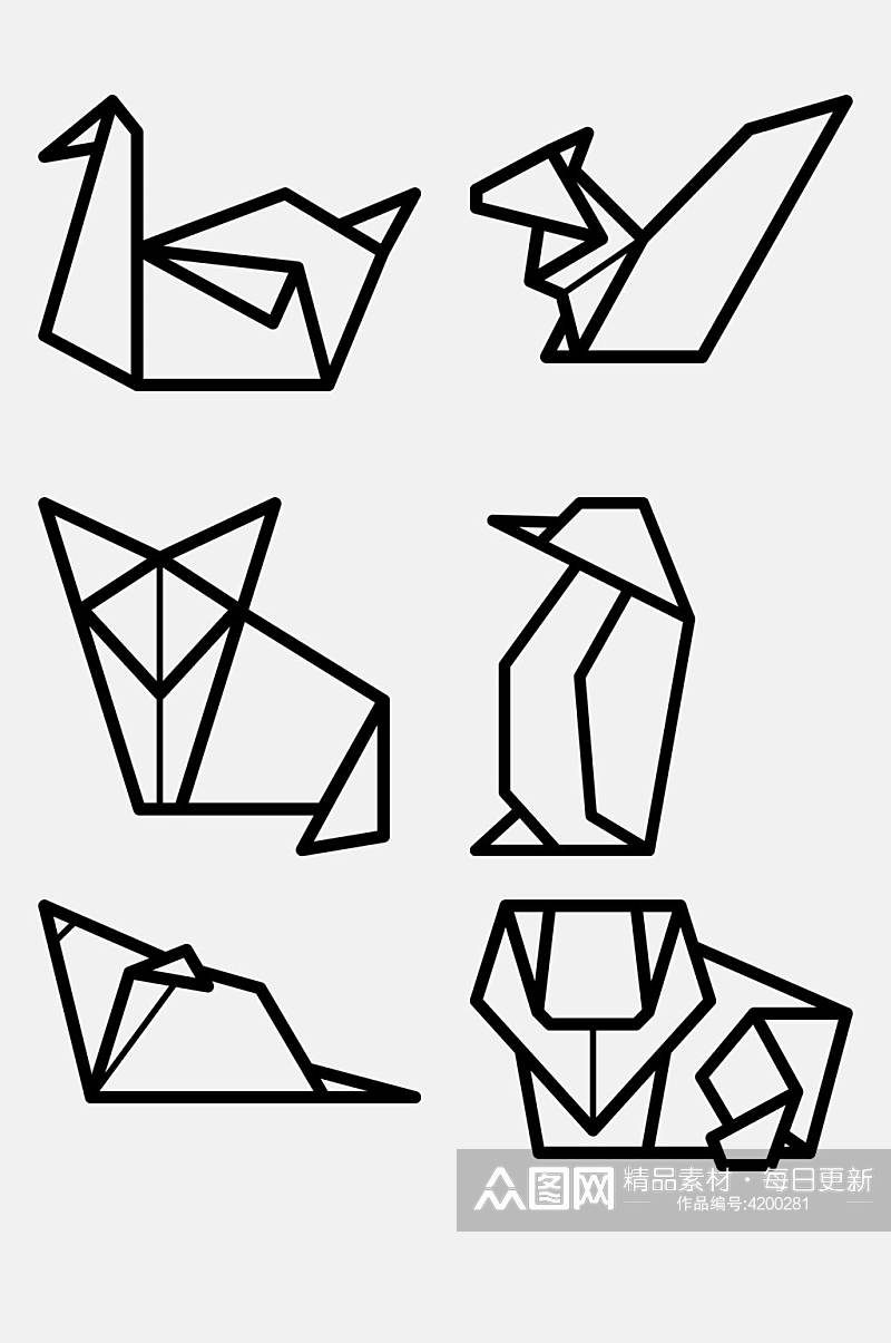 大气千纸鹤折纸动物免抠素材素材