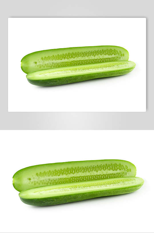 切两半黄瓜蔬菜图片