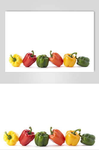 一排彩椒蔬菜图片