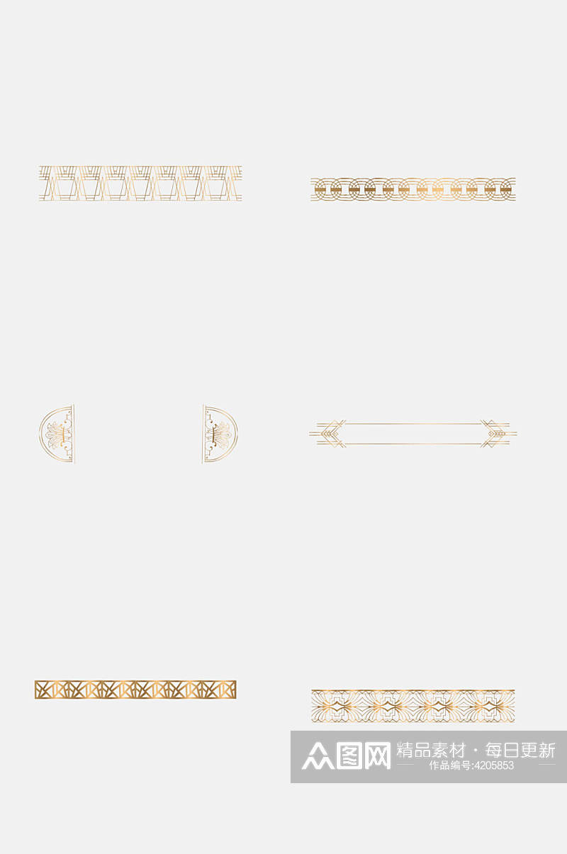 菱形横线盖茨比花纹框免抠素材素材