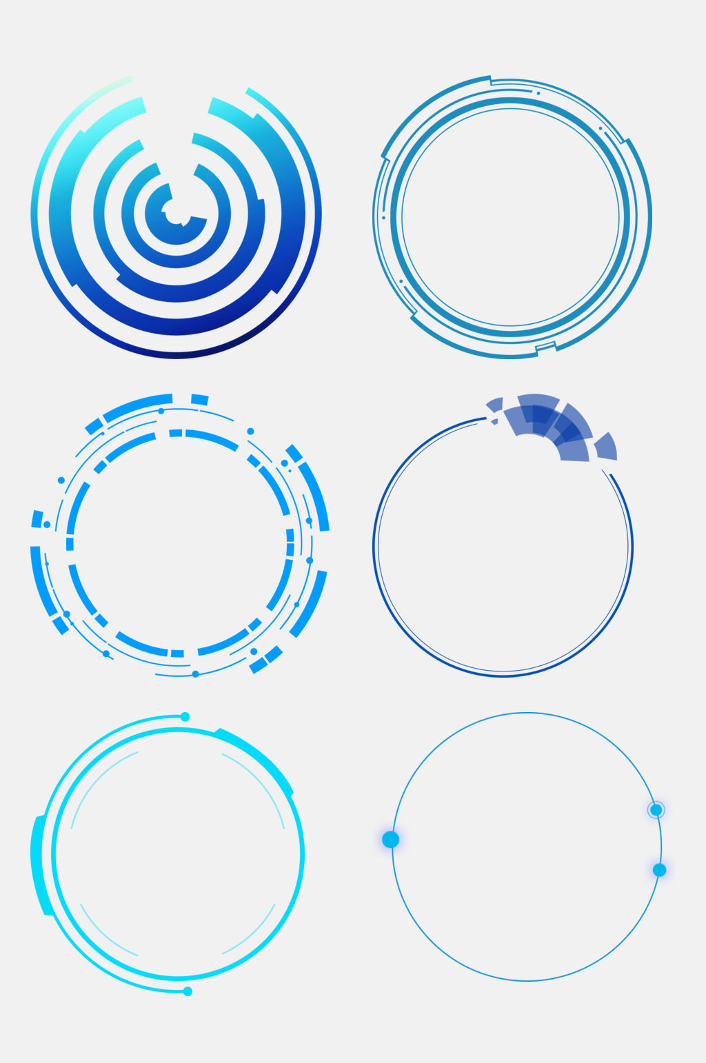 环形圆形科技科幻边框免抠素材