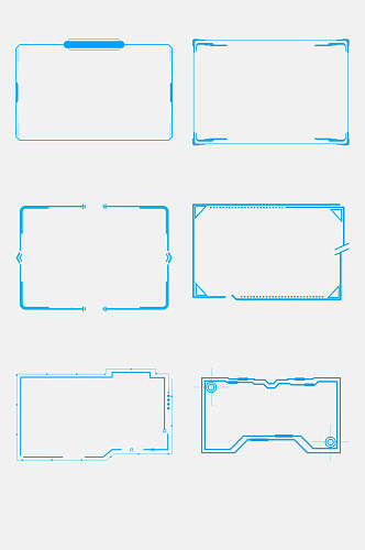 简约方形科技感边框免抠素材