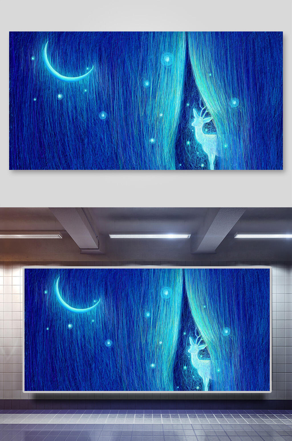 唯美手绘梦幻插画素材