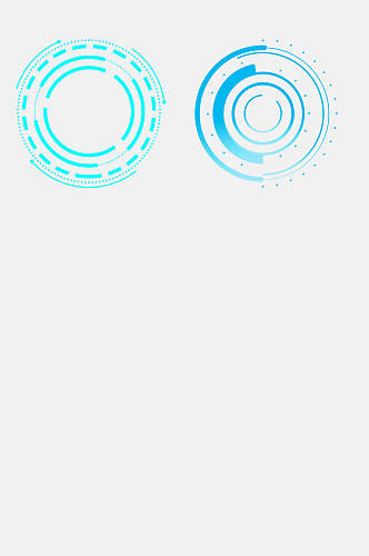 蓝色圆形科技科幻边框免抠素材