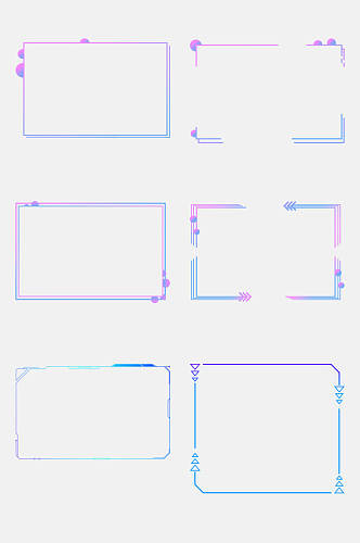 简约方形科技感边框免抠素材