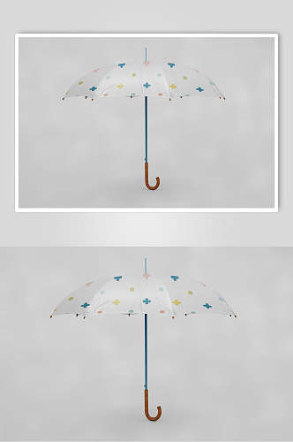 白色简约雨伞贴图样机