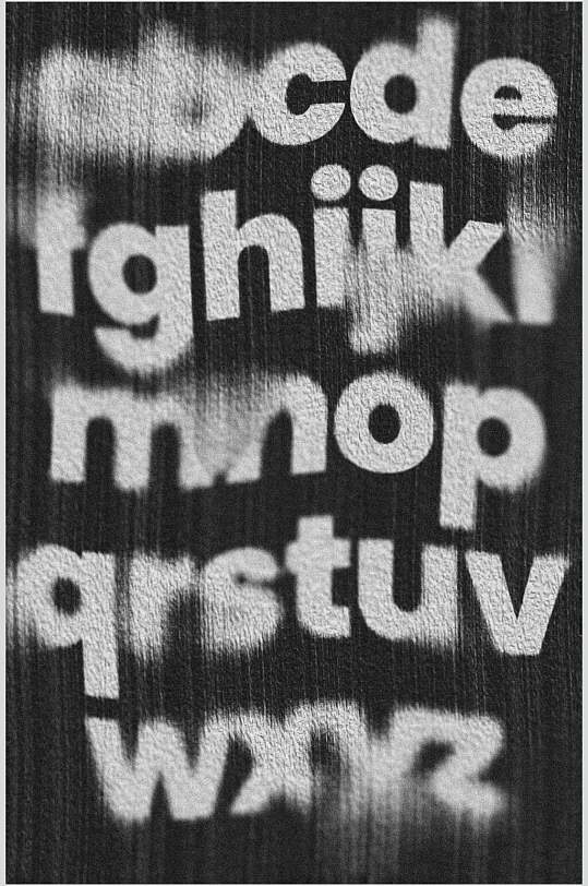 模糊简约酸性磨损毛边艺术字素材