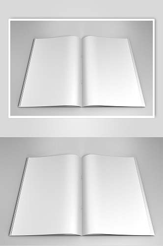 纸张长方形二折页灰白色背景样机