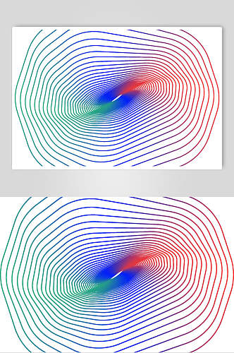 唯美彩色渐变抽象线性图形矢量素材