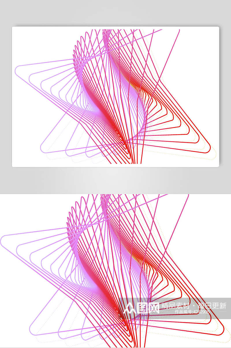 红紫简约清新抽象线性图形矢量素材素材