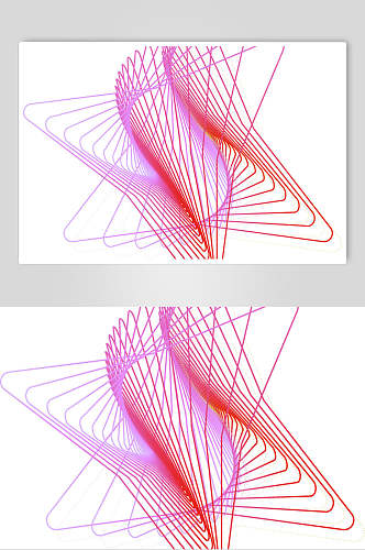 红紫简约清新抽象线性图形矢量素材