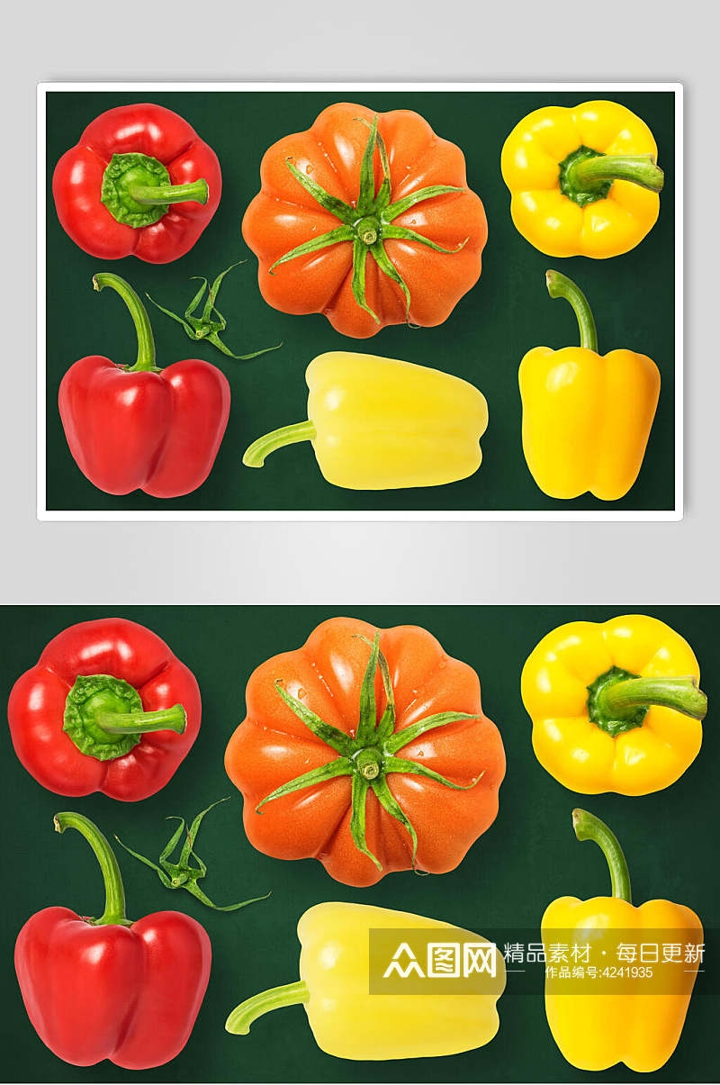 辣椒彩色简约大气高端蔬菜素材素材