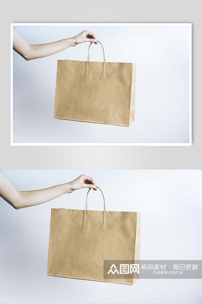 简约设计手提袋纸袋样机素材
