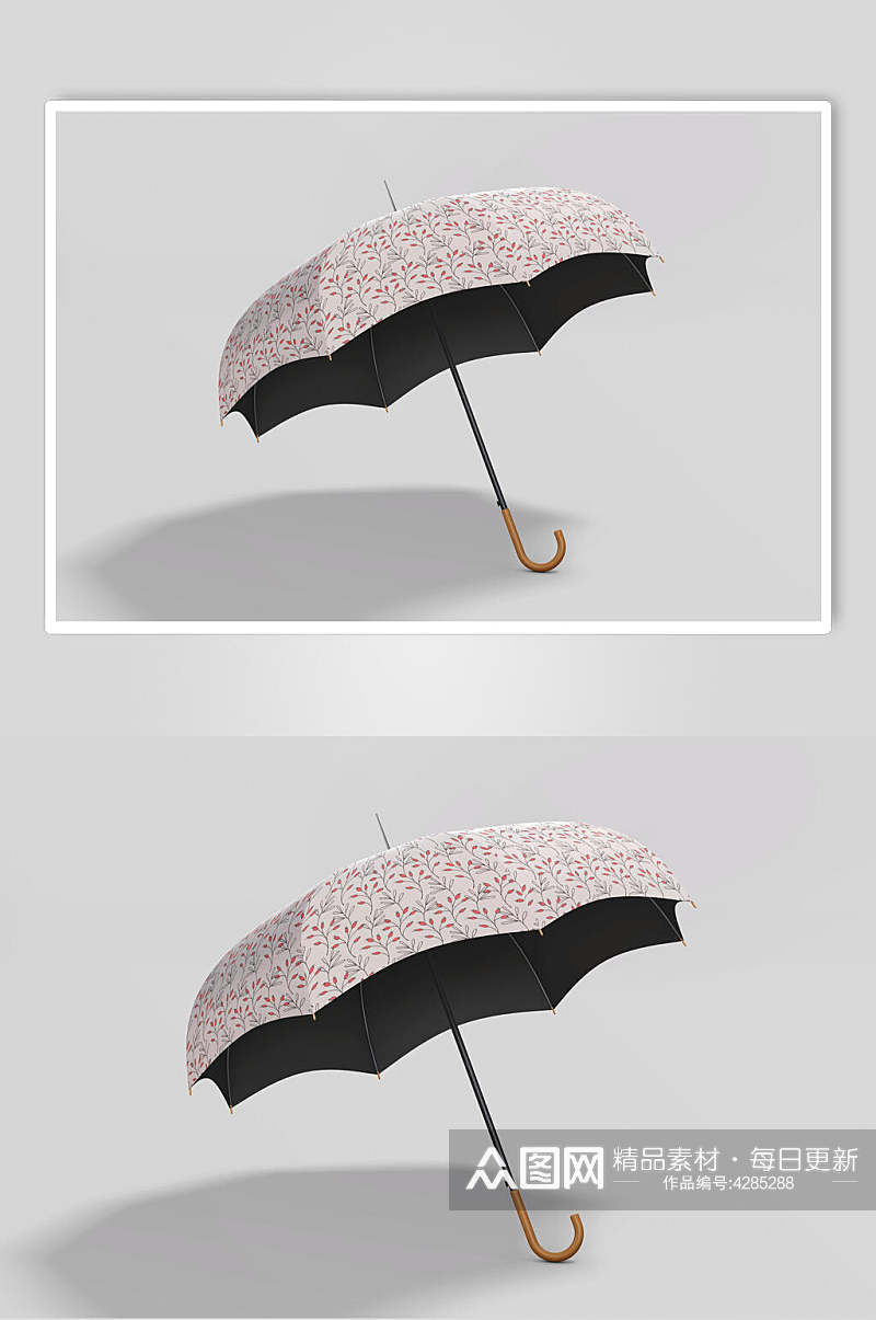 粉红色雨伞贴图样机素材