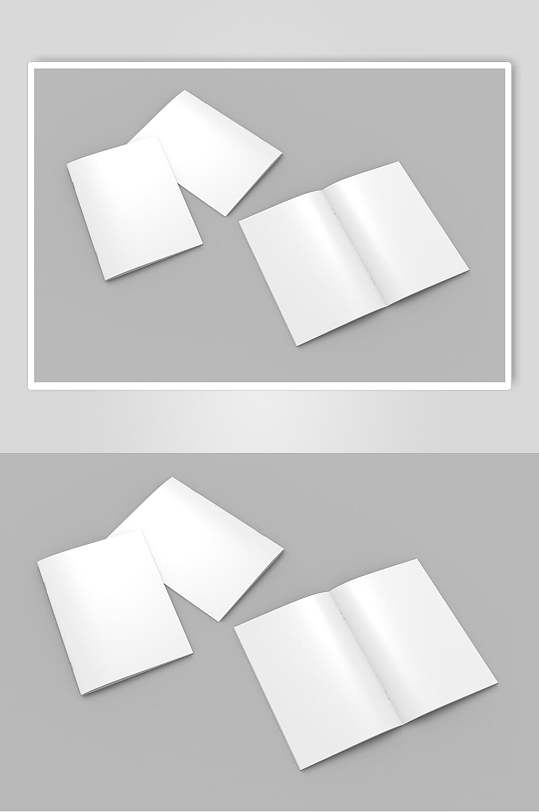 英文字母纸张简约骑马钉画册样机-众图网