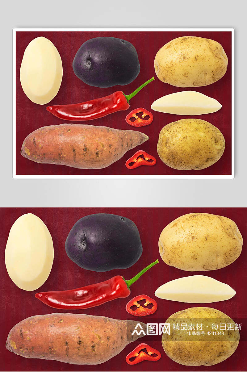 辣椒土地红色简约大气高端蔬菜素材素材